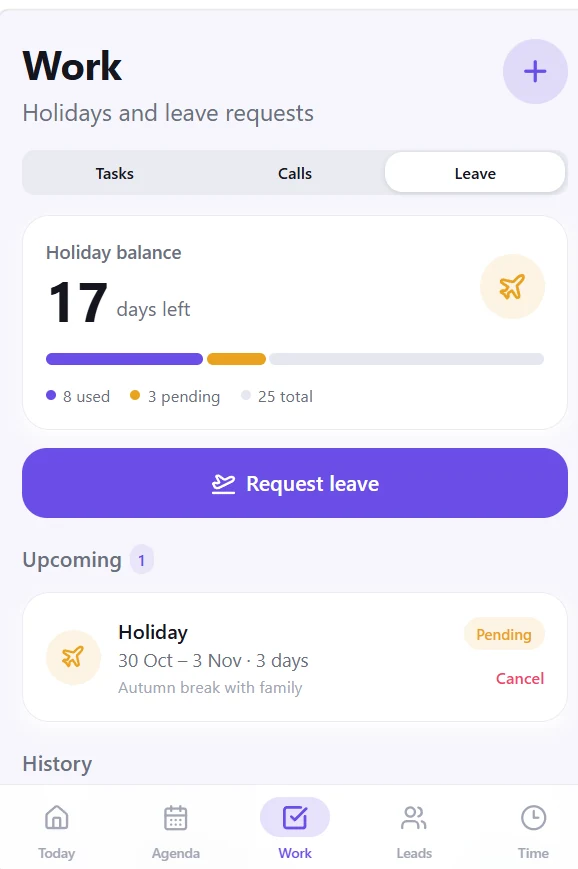 Leave & hours